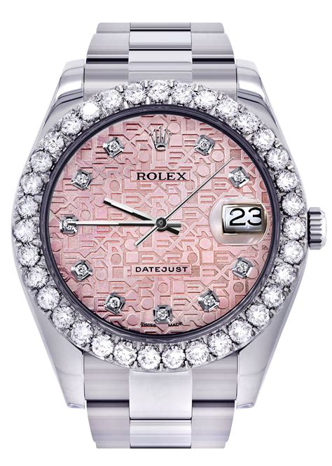 rolex zilver rose|rolex diamond set watches.